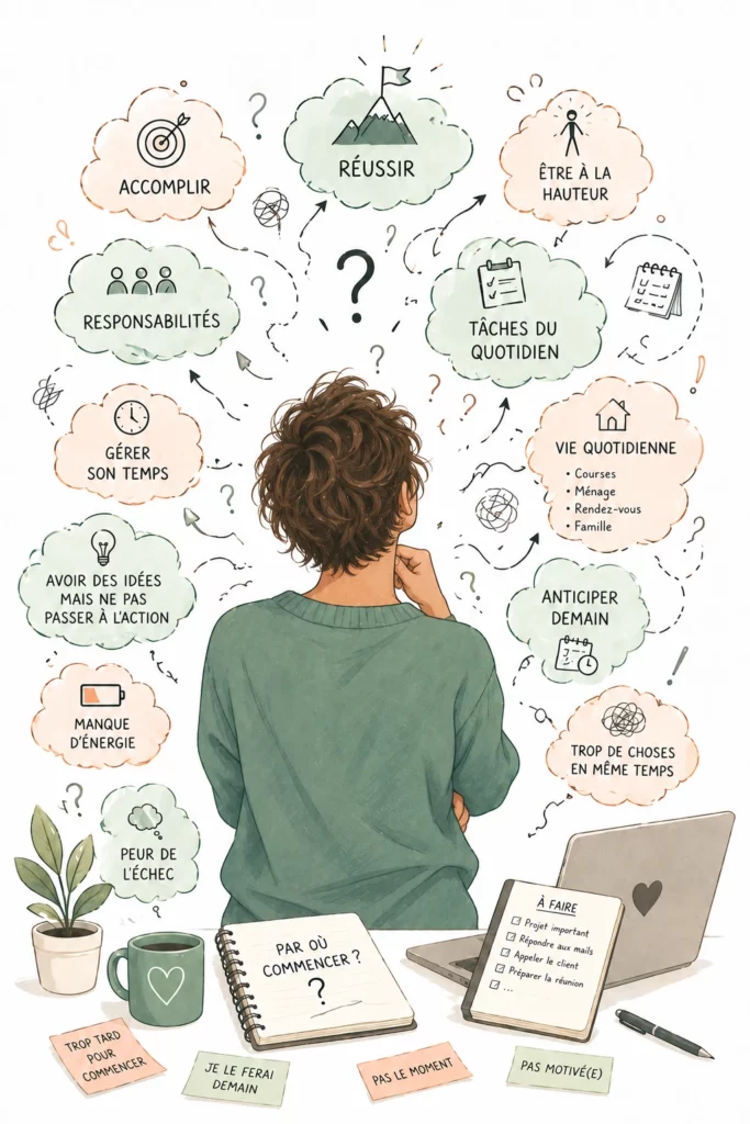 Illustration du Coaching anti-procrastination pour passer à l’action et dépasser certains freins